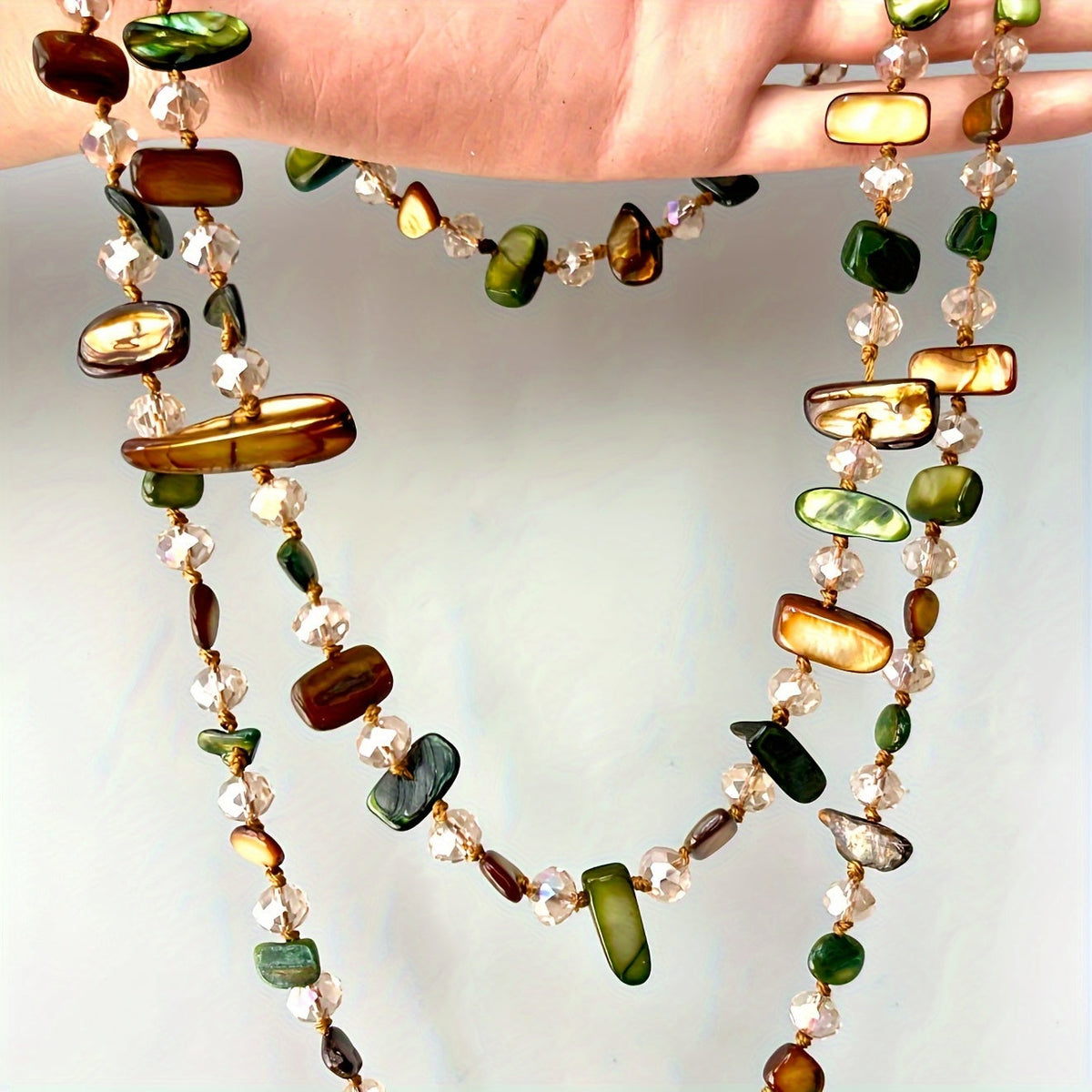 Brooklyn | Long Beaded and Shell Necklace with Natural Bohemian Style