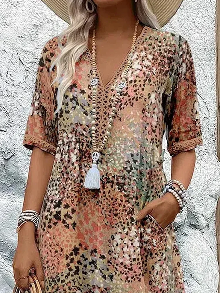 Javessa | Vibrant Midi Dress for Women with Eye-Catching Style