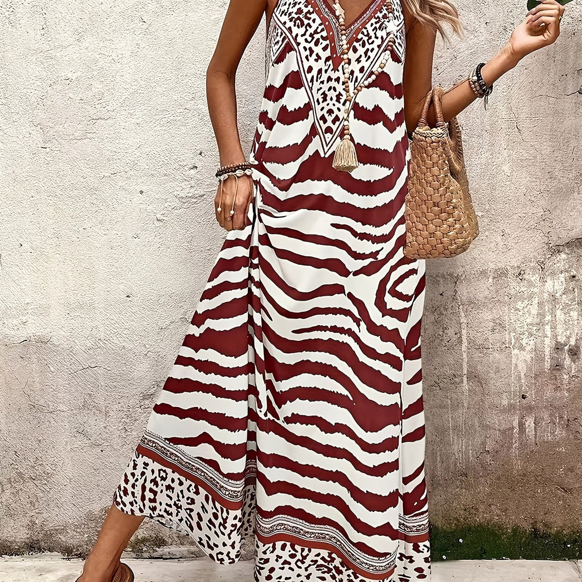 Rowan | Elegant Printed Nightgown Dress for Women