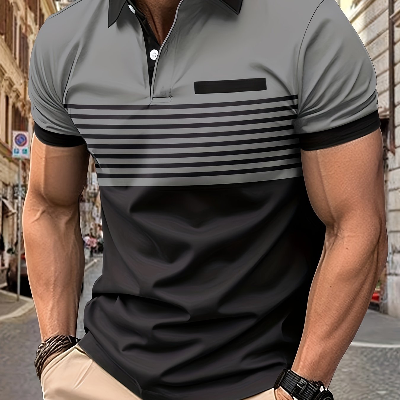 Korvexi™ Casual Short Sleeve Striped Shirt for Men
