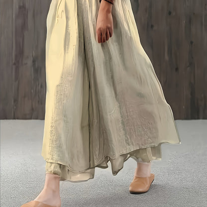 Faith | Chiffon Pleated Layered Pants Skirt