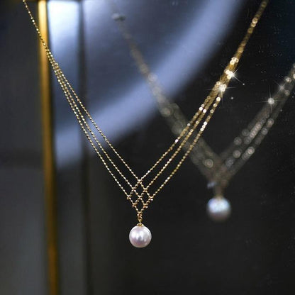 Savinae™ Elegant Akoya Pearl Collar in 14k Gold