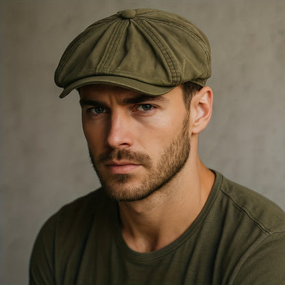 Kavento™ Vintage Octagonal Cotton Cap with Classic Visor