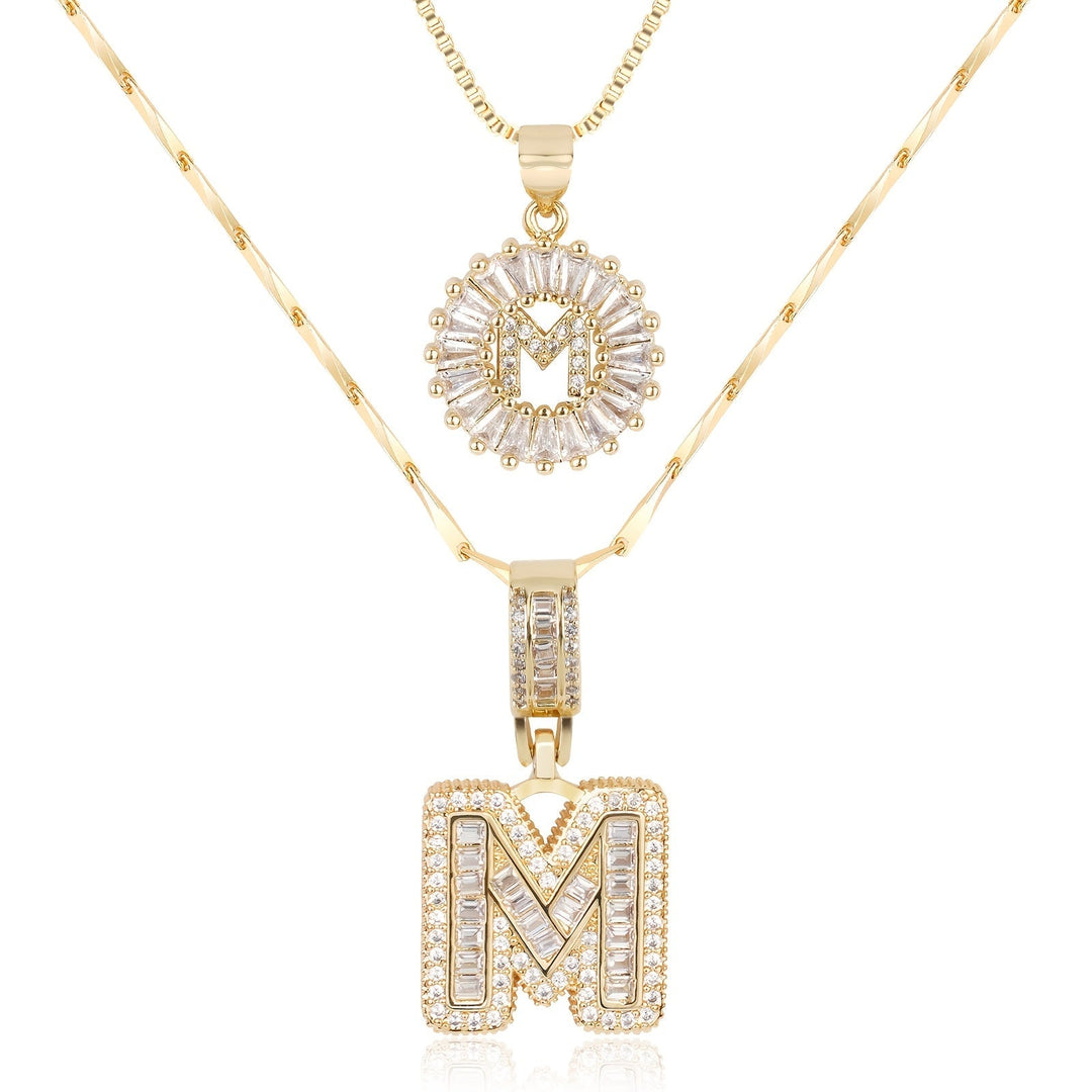 Primrose™ Initial Letter Necklaces with 14k Diamonds (2 pieces)