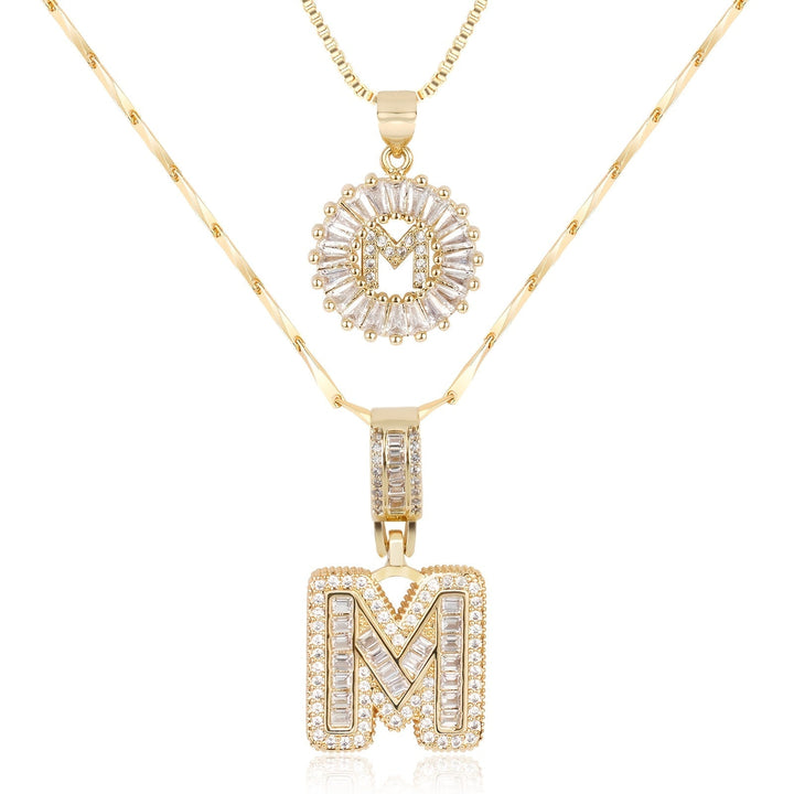 Primrose™ Initial Letter Necklaces with 14k Diamonds (2 pieces)
