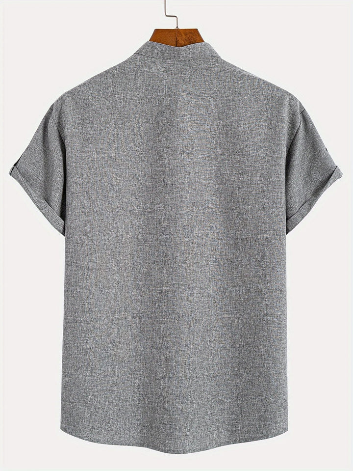 Hayes™ Elegant Short Sleeve High Collar Shirt