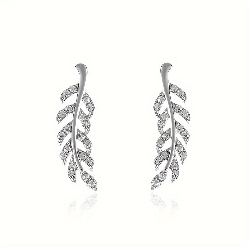 Hensleyra™ Elegant Leaf Earrings with Hollow Design and Golden Finish