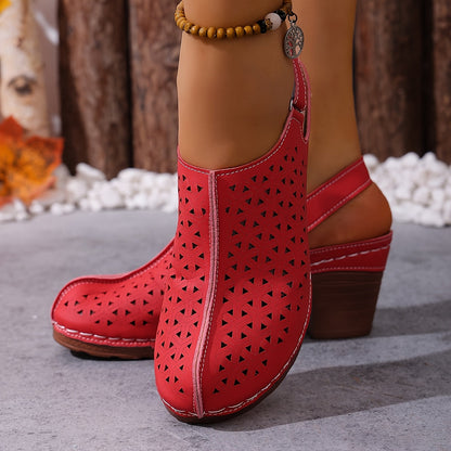 Korae | Heeled Sandals with Adjustable Straps and Cut-Out Design