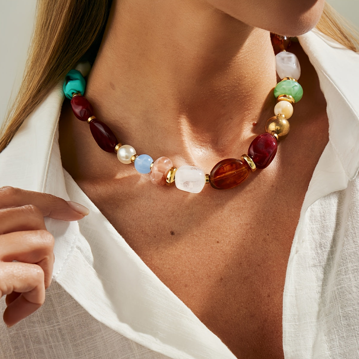 Ixothyn | Bohemian Beaded Necklace with Vintage Design and Handmade Style