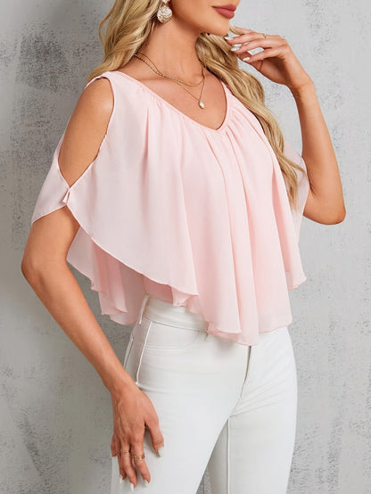 Adele | Elegant Off-Shoulder Pleated Blouse