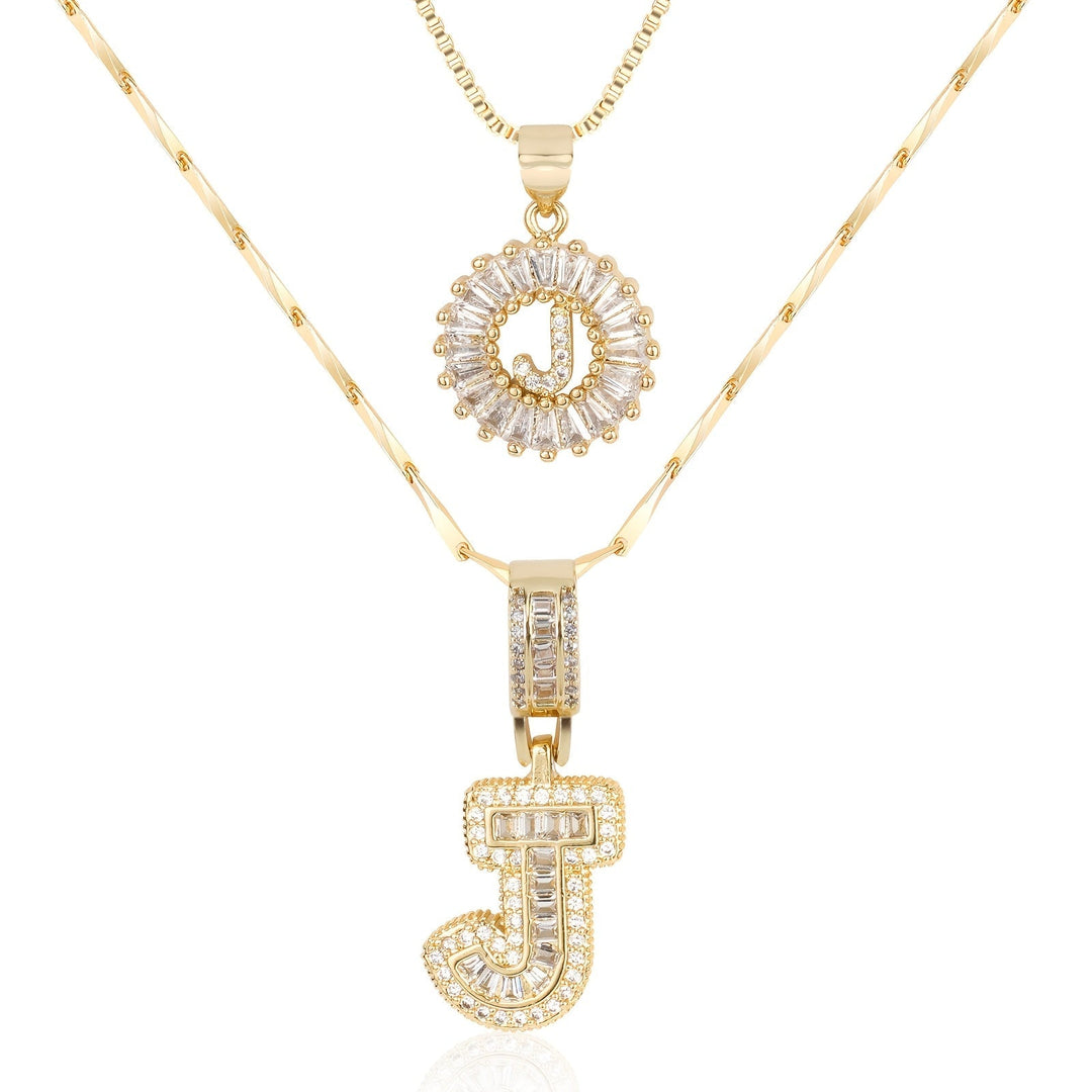 Primrose™ Initial Letter Necklaces with 14k Diamonds (2 pieces)