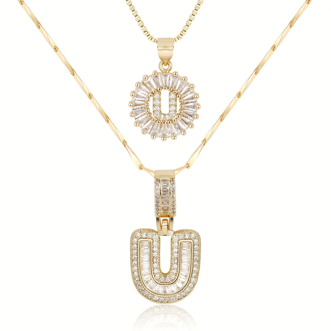 Primrose™ Initial Letter Necklaces with 14k Diamonds (2 pieces)