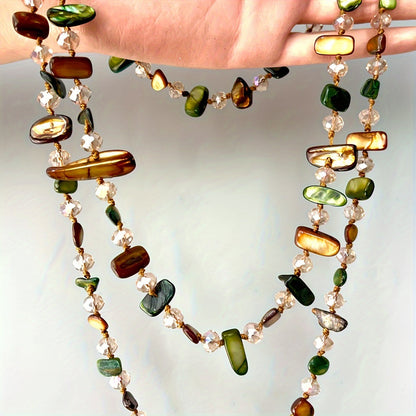 Brooklyn | Long Beaded and Shell Necklace with Natural Bohemian Style