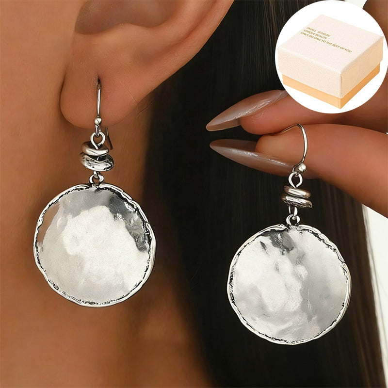 Hope | Vintage Style Hammered Metal Dangle Earrings