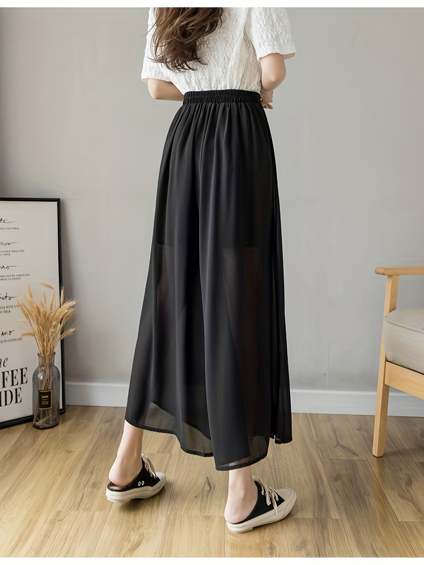Caexine | Wide Leg Pleated Pants with Elegant Cut