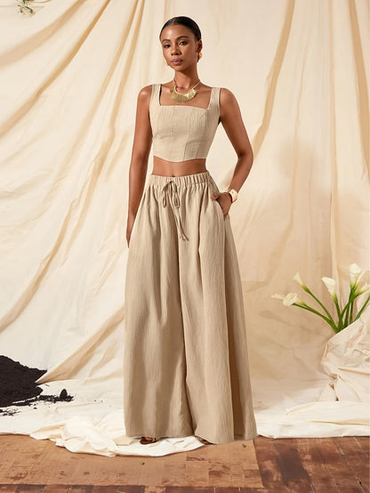 Alessia | Tank Top and Wide-Leg Pants Set with Pockets