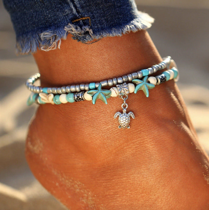 Islyn™ Starfish and Sea Turtle Ankle Bracelet