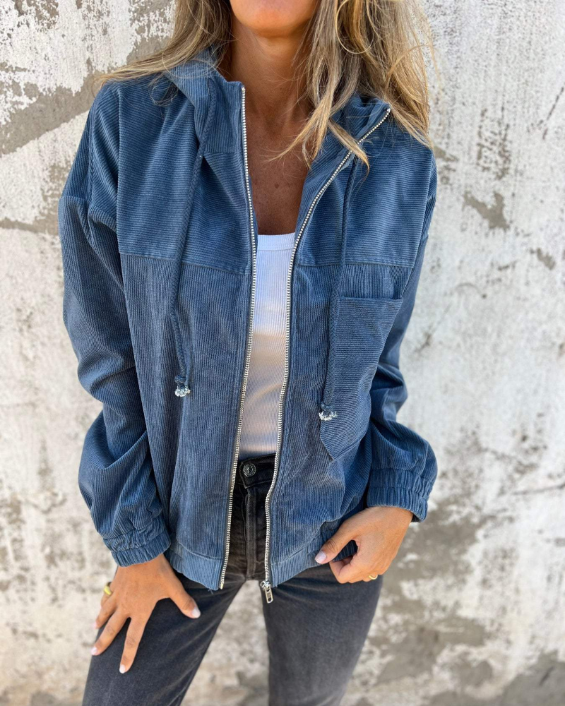 Quorela | Casual Style Hooded Zipper Jacket