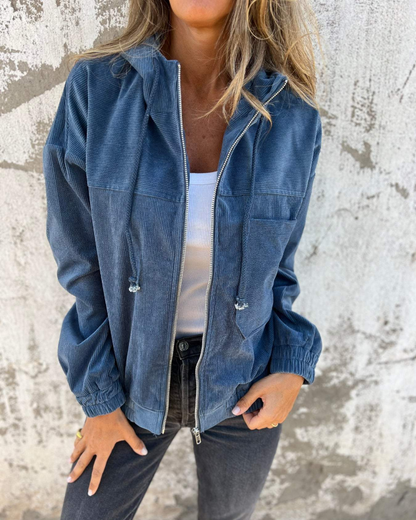 Quorela | Casual Style Hooded Zipper Jacket