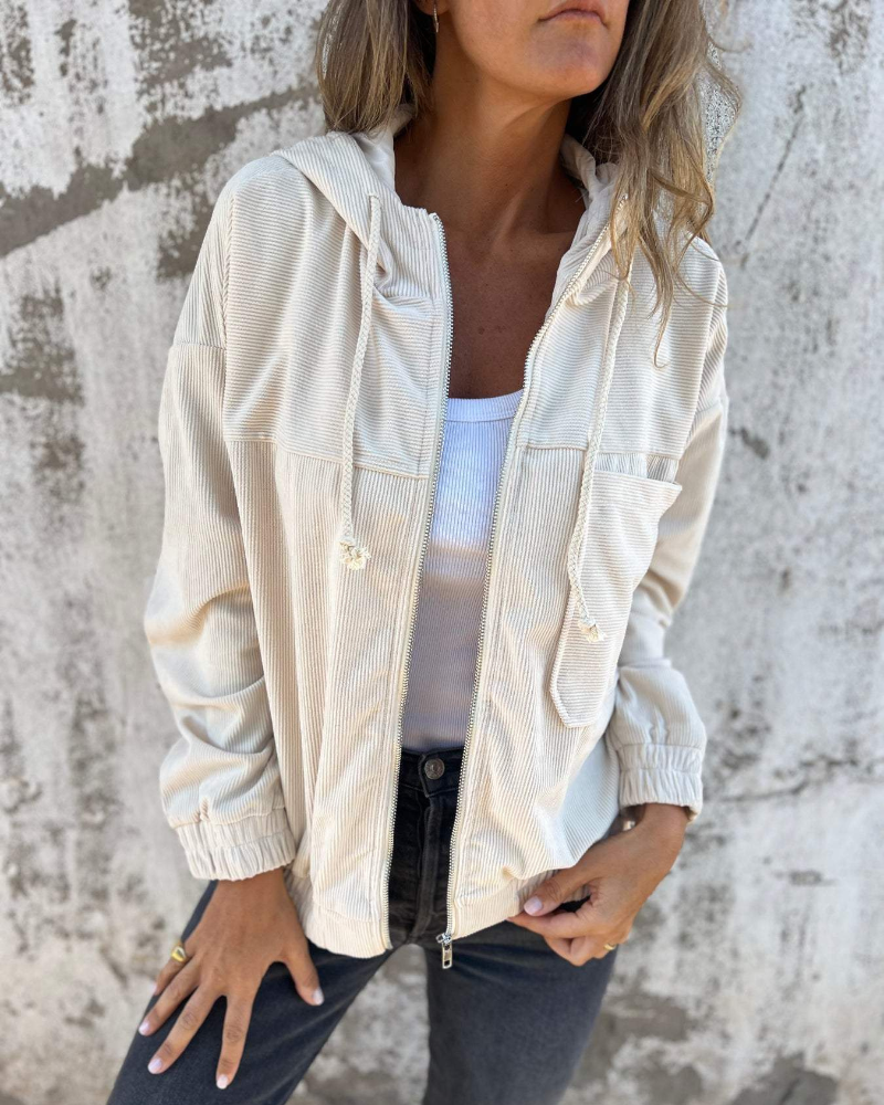 Quorela | Casual Style Hooded Zipper Jacket