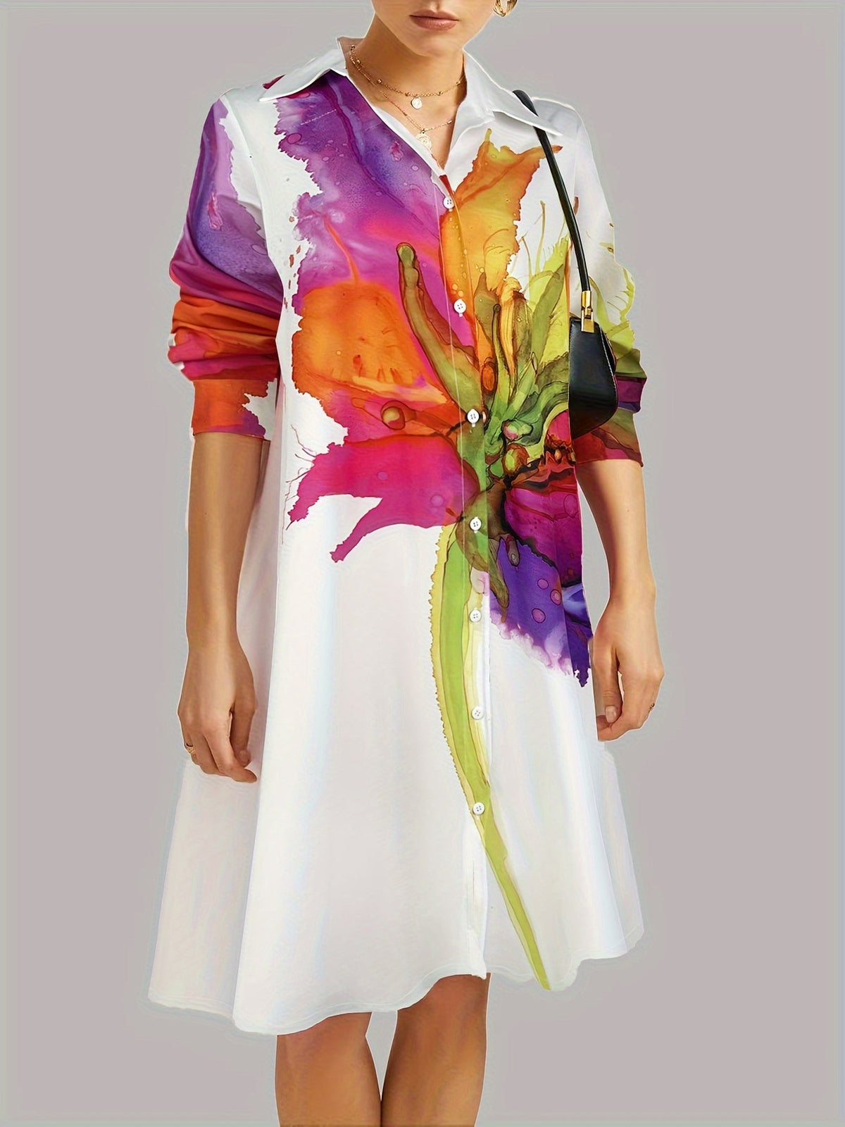 Emily | Elegant Fashion Printed Short Sleeve Dress