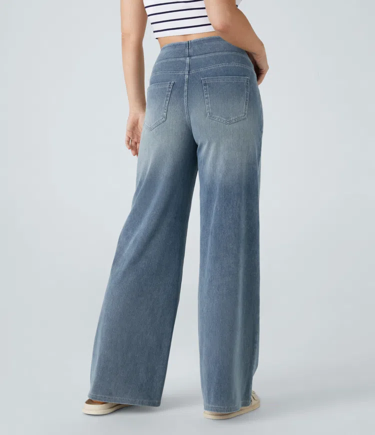 Karellea™ High-Waisted Wide Leg Stretch Jeans
