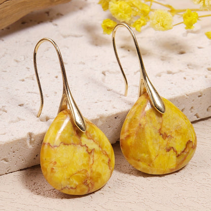 Mirea | Natural Stone Drop-Shaped Earrings with Elegant Style
