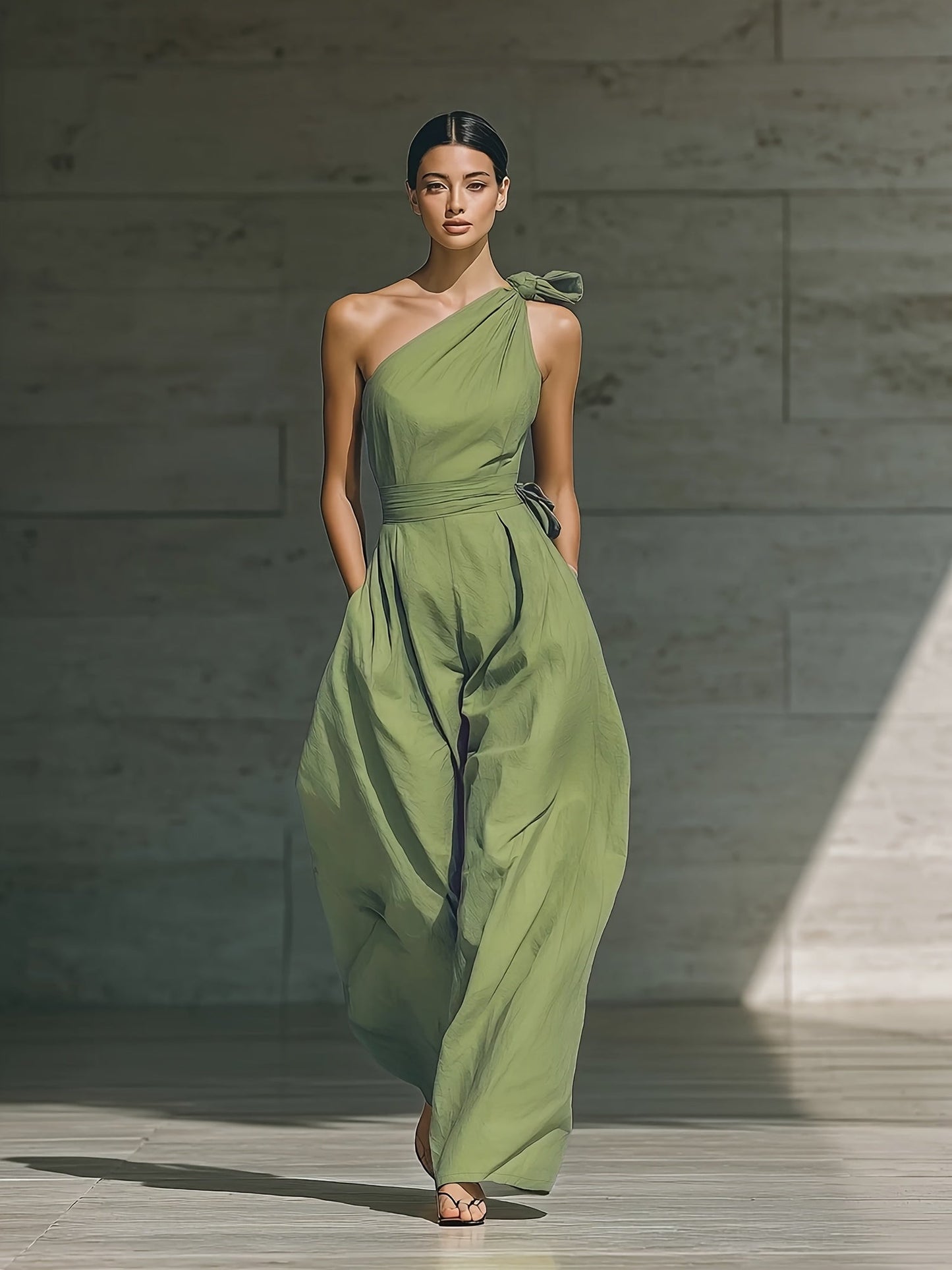 Juveth | Elegant One-Shoulder Jumpsuit with Wide Legs and Defined Waist