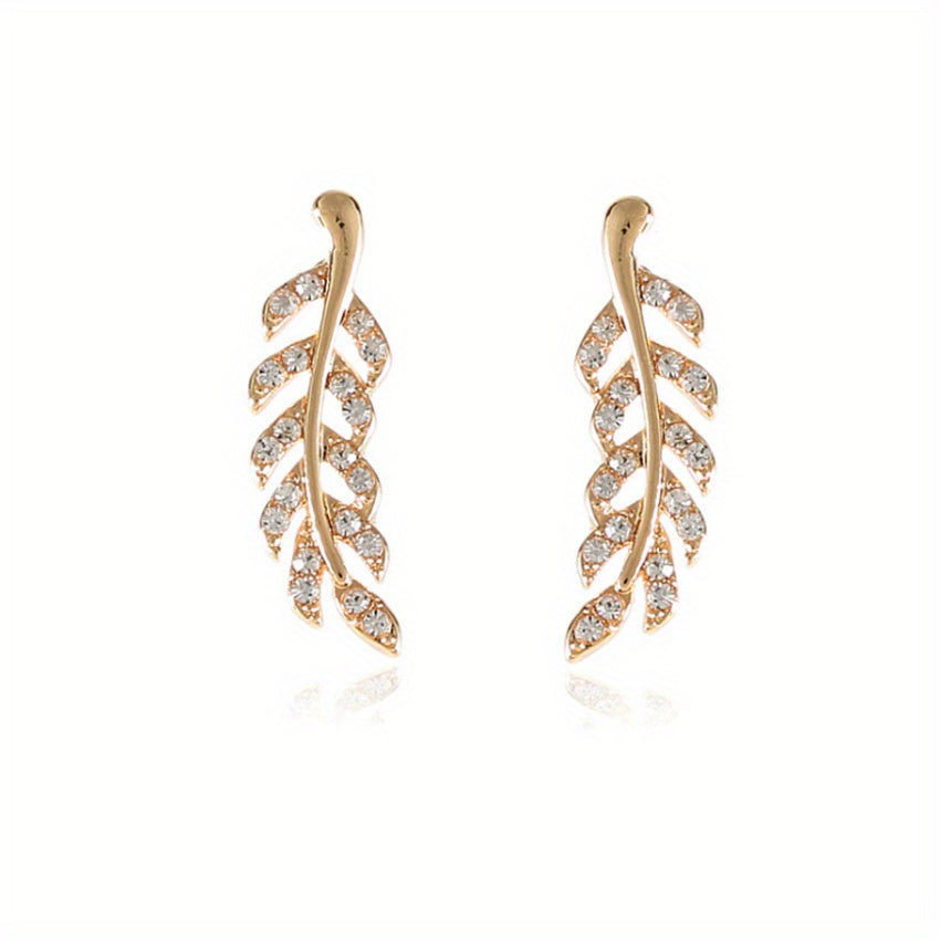 Hensleyra™ Elegant Leaf Earrings with Hollow Design and Golden Finish