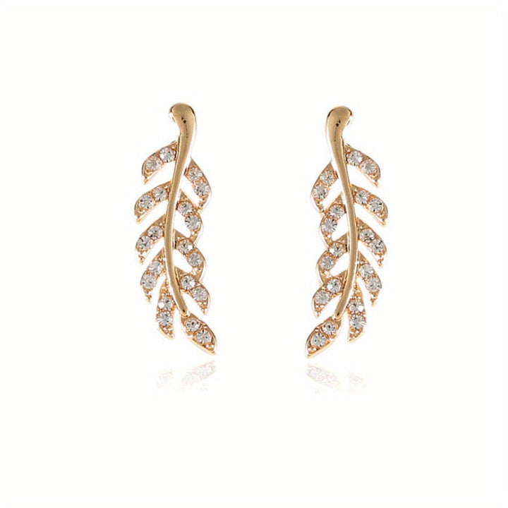 Hensleyra™ Elegant Leaf Earrings with Hollow Design and Golden Finish