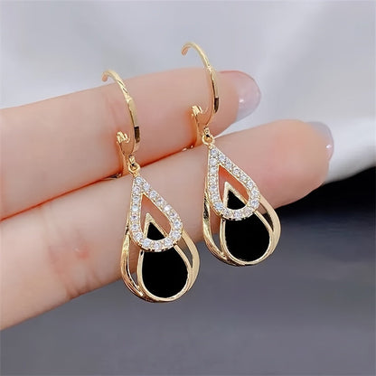 Ralia™ Double Drop Earrings with Cut-Out Design and Elegant Finish