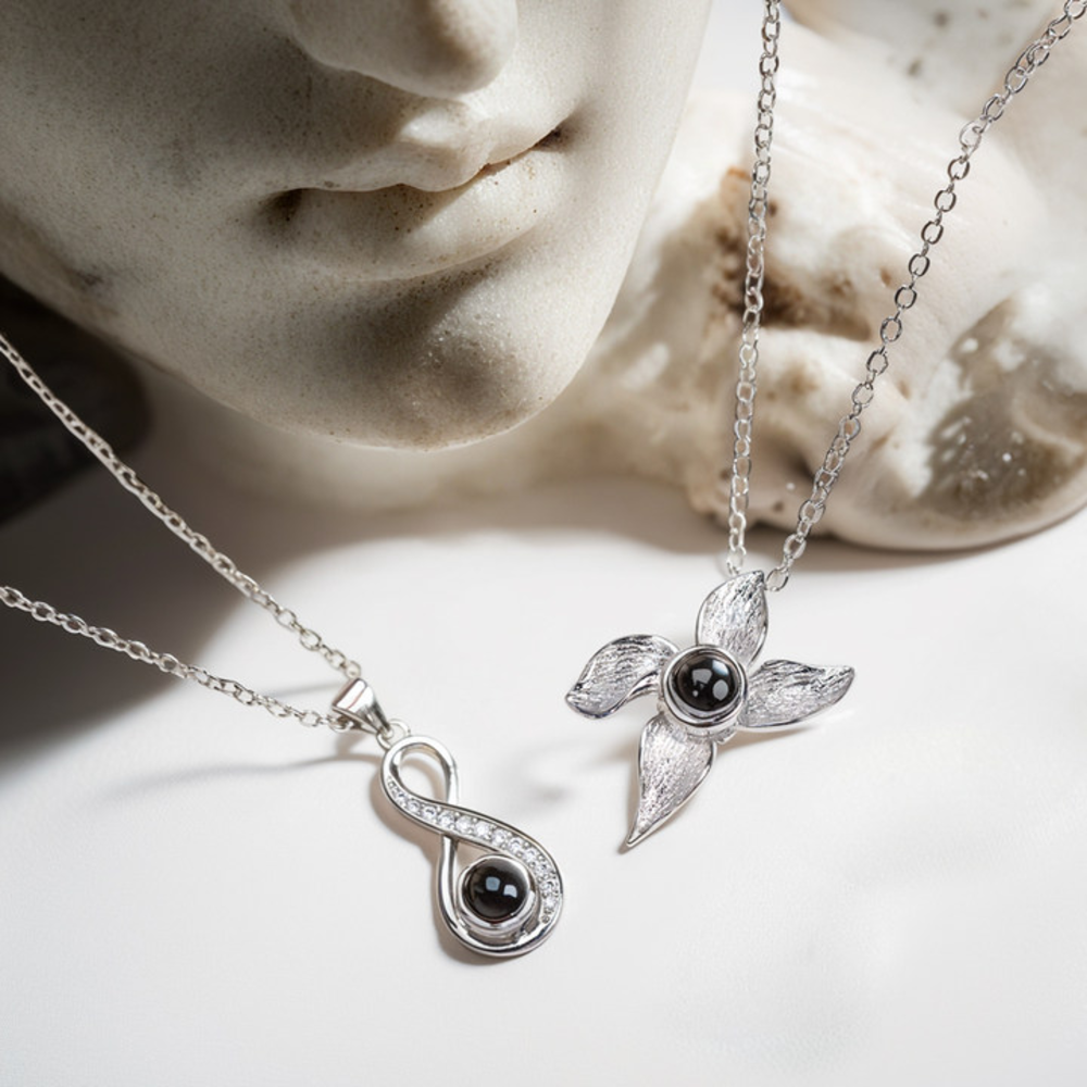 Doreline | Custom Infinite Necklace with Hidden Photo in Zirconia