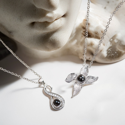 Doreline | Custom Infinite Necklace with Hidden Photo in Zirconia