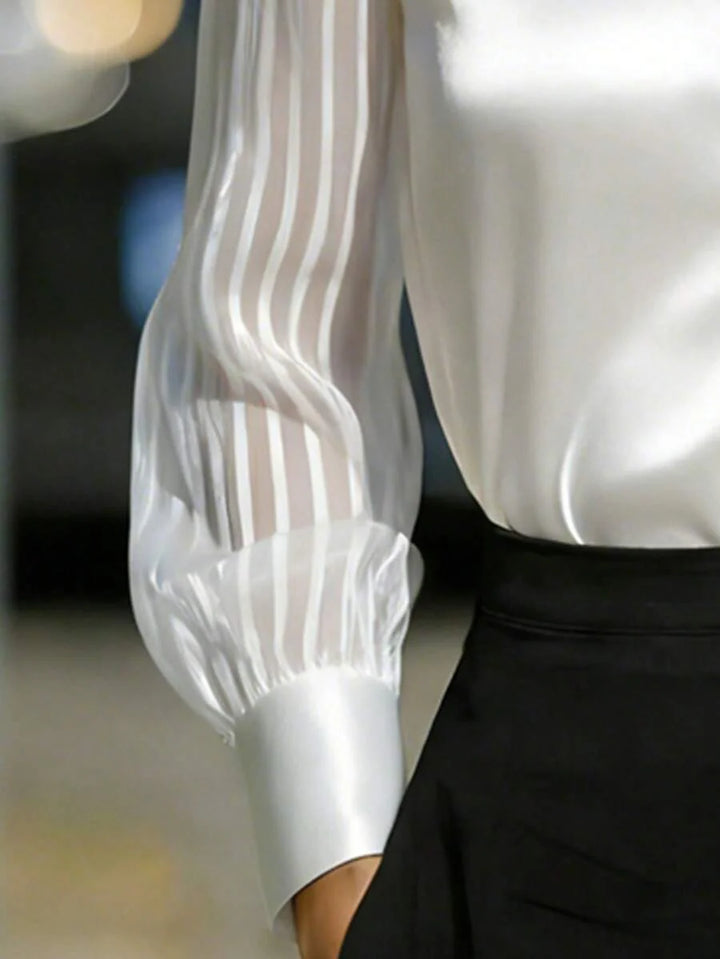 Ellery™ Elegant Blouse with Transparent Sleeves