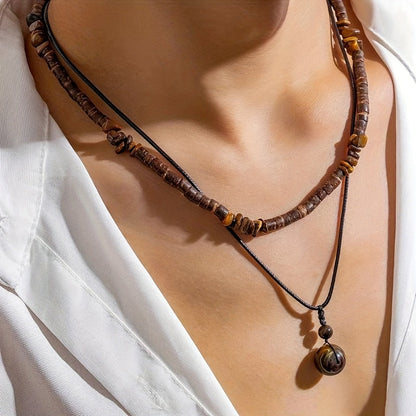 Whitaker | 2-Piece Natural Stone Necklace Set for Men