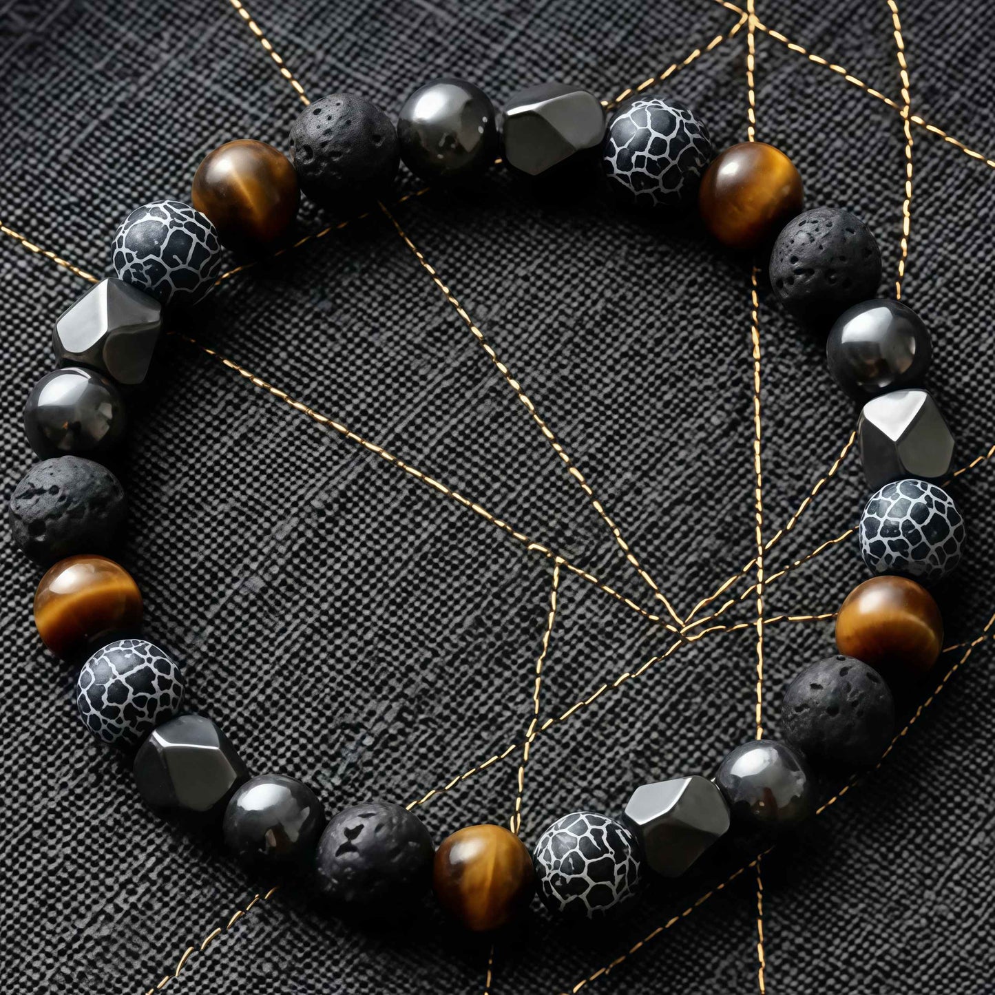 Korevane™ Handmade Natural Stone and Hematite Bracelet for Men