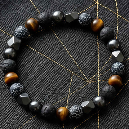 Korevane™ Handmade Natural Stone and Hematite Bracelet for Men