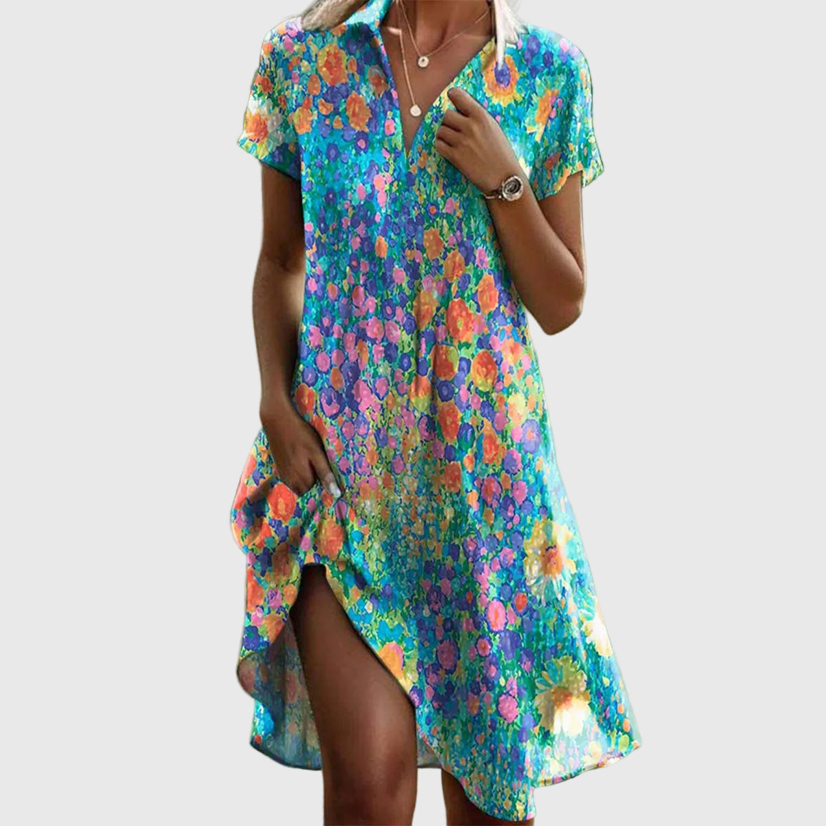Vorella | Modern Midi Dress with Flattering Silhouette