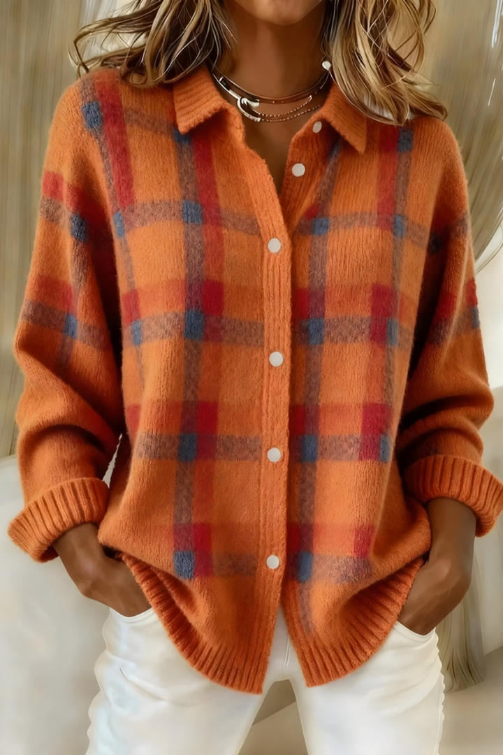 Noréa™ Cardigan Checkered Knit Dim Light