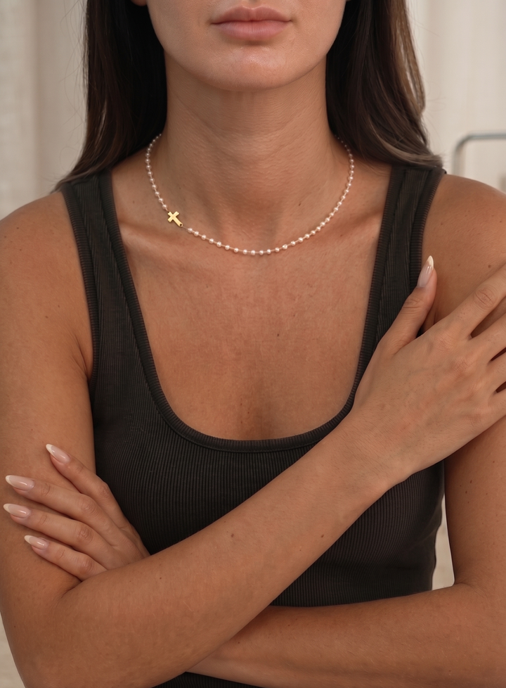 Marirae™ Cross and Pearl Necklace