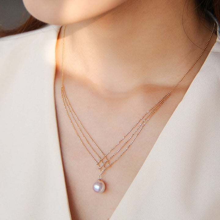 Savinae™ Elegant Akoya Pearl Collar in 14k Gold