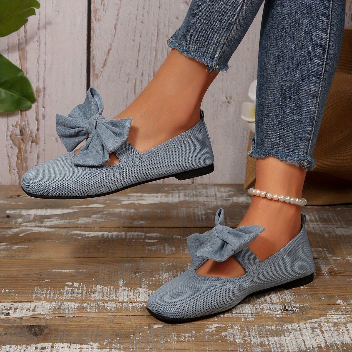 Neria | Women's Breathable Flat Shoes with Decorative Bow