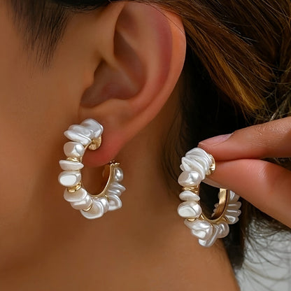 Anneliese | Handwoven Earrings with Baroque Pearls and Bohemian Style