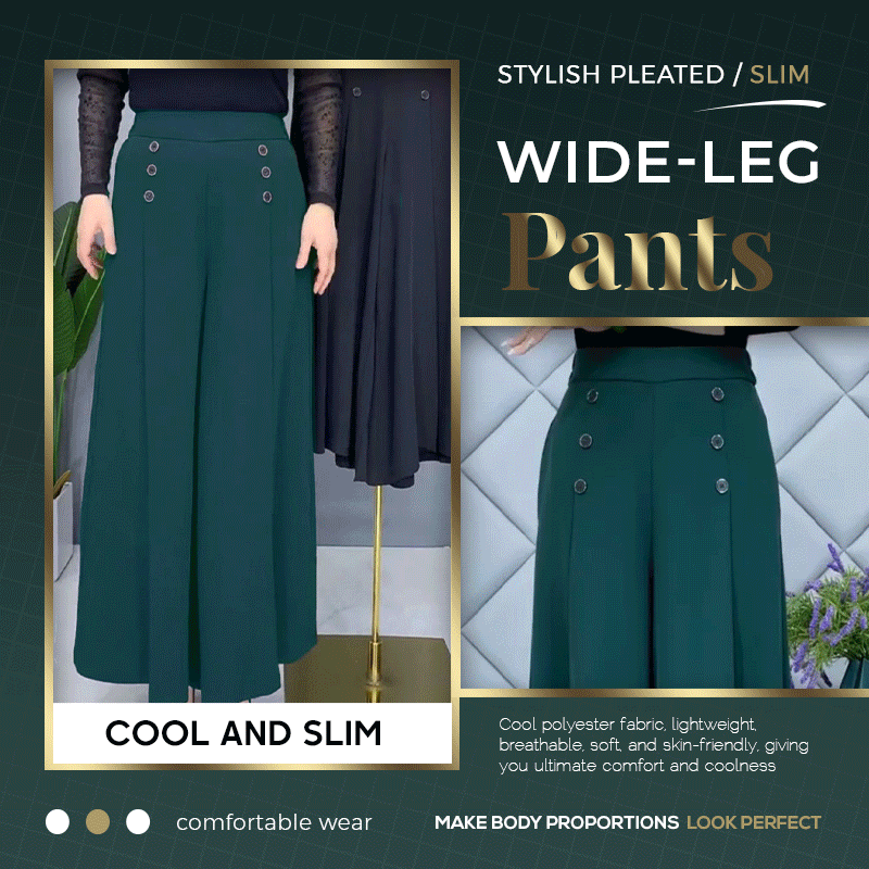 Nell™ Elegant Pleated Wide-Leg Pants