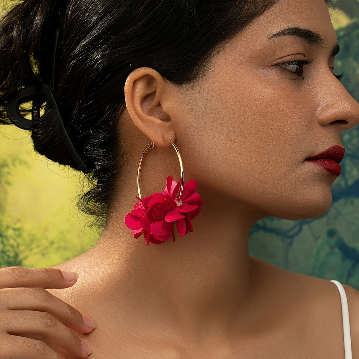 Harmony | Floral C-Shaped Earrings with Bohemian and Elegant Style
