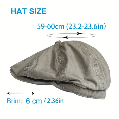 Kavento™ Vintage Octagonal Cotton Cap with Classic Visor