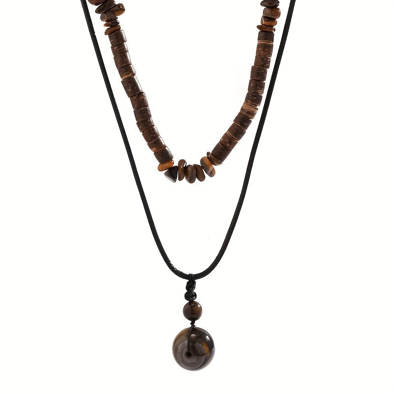 Whitaker | 2-Piece Natural Stone Necklace Set for Men