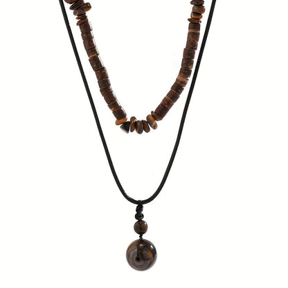 Whitaker | 2-Piece Natural Stone Necklace Set for Men