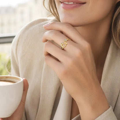 Miranda | Adjustable Ring with Shiny Initial