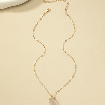Taria™ Minimalist Necklace with Irregular Pendant Plated in 14K Gold